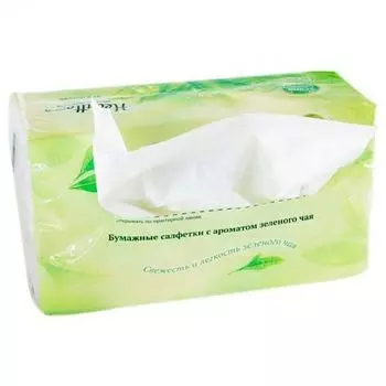 Салфетки бумажные с ароматом зеленого чая Hearttlex 100лист мягкая упаковка 3 (36шт)
