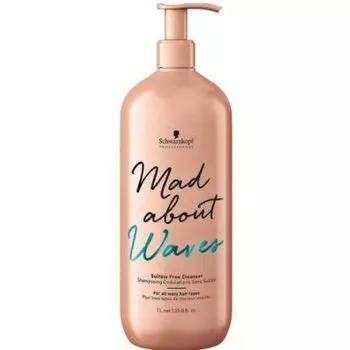 Schwarzkopf Mad About Waves Sulfate Free Cleanser, Бессульфатный очищающий крем-шампунь 1000 мл