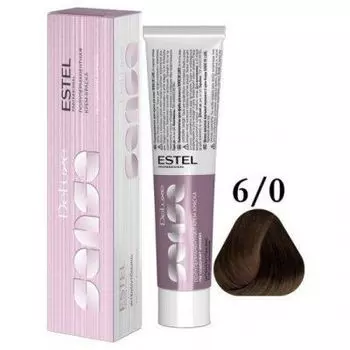 Estel De Luxe Sense - Крем-краска 6\0 Темно-русый, 60 мл
