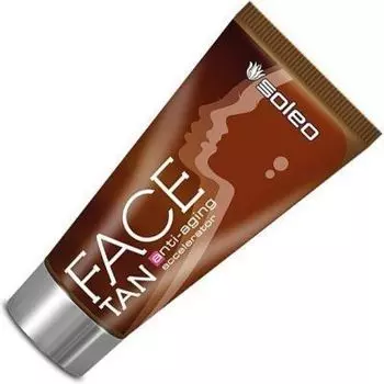 Soleo, Face Tan, Ускоритель для загар в солярии с anti-aging формулой, 50 мл
