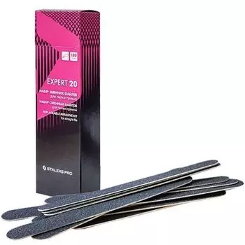 Staleks, Набор сменных файлов для пилки прямой на мягкой основ, Expert 20, 100 грит, 30 шт