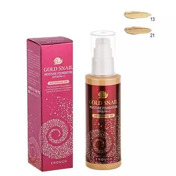 Тональная основа с муцином улитки тон №13, Enough Gold Snail Foundation №13 100мл
