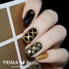 трафарет для дизайна ногтей primanails, русалка (средний