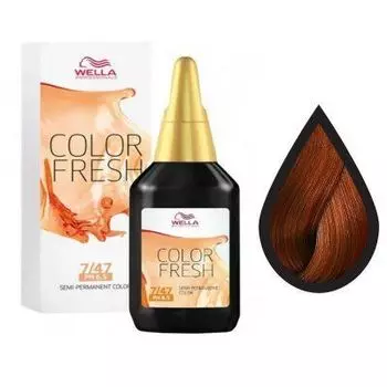 Wella Color Fresh - Оттеночная краска 7/47 светлый гранат 75 мл