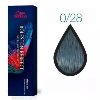 Wella KOLESTON PERFECT 0/28 матовый синий 60мл (Стойкая крем-краска)