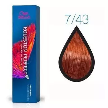 Wella KOLESTON PERFECT 7/43 красный тициан 60мл (Стойкая крем-краска)