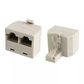 адаптер-разветвитель RJ45 2 гнезда 8p8c+джек 8p8c