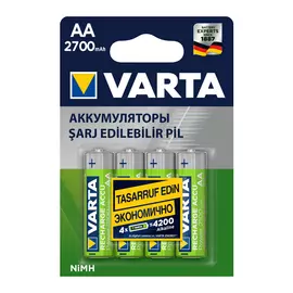 аккумуляторы VARTA, AA, 2700мАч, 4шт, блистер