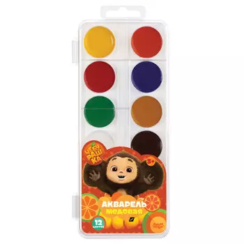 акварель МУЛЬТИ-ПУЛЬТИ Чебурашка 12 цв медовая без кисти