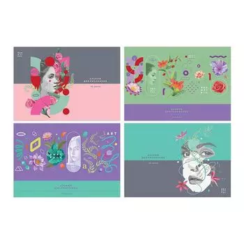 альбом для рисования BG Abstraction 32л А4 100 г/кв.м на скрепке