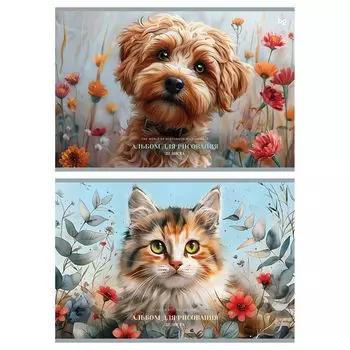 альбом для рисования BG Домашние Питомцы 32л А4 100 г/кв.м на скрепке