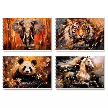 альбом для рисования BG Golden Collection 32л А4 100 г/кв.м на гребне тиснение фольгой