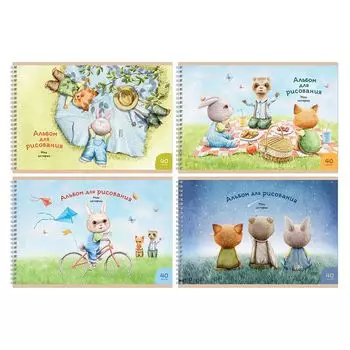 альбом для рисования BG Мои Истории 40л А4 100 г/кв.м на гребне