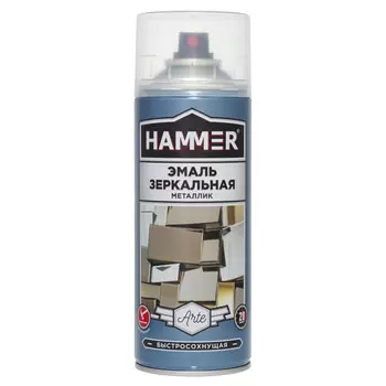 эмаль аэрозольная HAMMER металлик зеркальное золото 520мл, арт.345379