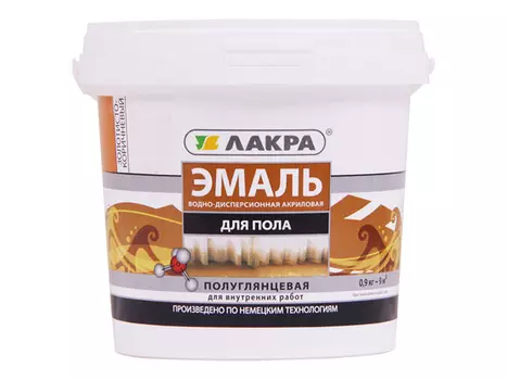 эмаль акриловая ЛАКРА для пола золотисто-коричневая 0,9кг, арт.0008101