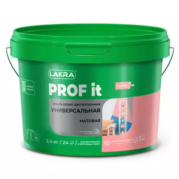 эмаль акриловая ЛАКРА Prof itуниверсальная матовая бесцветная 2,4кг, арт.0008120