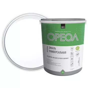 эмаль акриловая ОРЕОЛ глянцевая белая 2,5кг, арт.85884