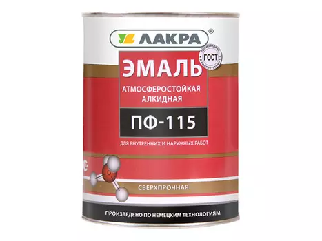 эмаль алкидная ЛАКРА ПФ-115 белая глянцевая,9кг, 0007684