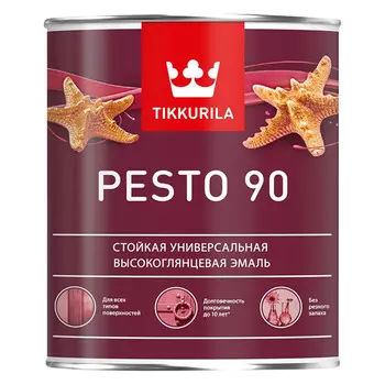 эмаль алкидная TIKKURILA Pesto 90 база A 0,9л белая, арт.700001076