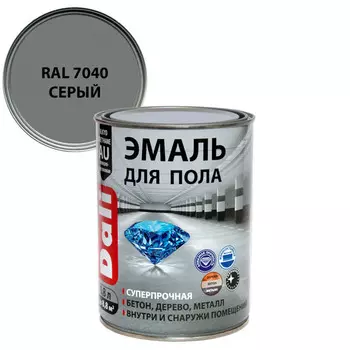 эмаль алкидно-уретановая DALI для пола 0,8л RAL7040 серая, арт.12305