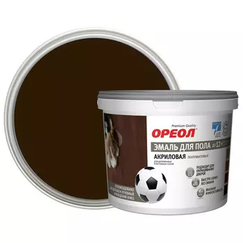 эмаль для пола ОРЕОЛ акриловая полуматовая венге 2,3кг, арт.73370