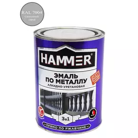 эмаль-грунт по металлу HAMMER 0,9кг RAL7004 сигнальный серый, арт.ЭК000133621