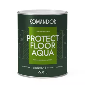 эмаль KOMANDOR Protect Floor Aqua для пола база С 0,9 л бесцветная,арт.S1314003001