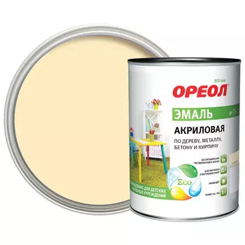эмаль ОРЕОЛ акриловая глянцевая слоновая кость 0,9 кг, арт.78181