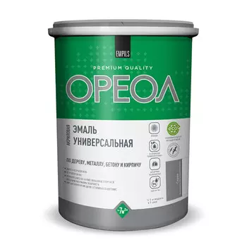 эмаль ОРЕОЛ акриловая матовая серая 1,1кг, арт.85905