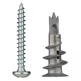 анкер для гипсокартона металлический ЕВРОПАРТНЕР "DRIVA", с шурупом, 20шт