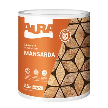 антисептик кроющий AURA Mansarda 2,5л бесцветный, арт.AWW038