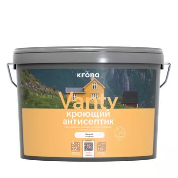 антисептик кроющий KRONA белый 9 л, арт.66320360