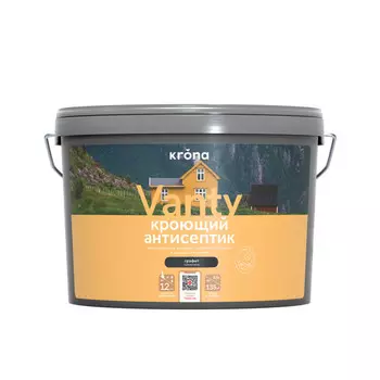 антисептик кроющий KRONA графит 9 л, арт.66320766