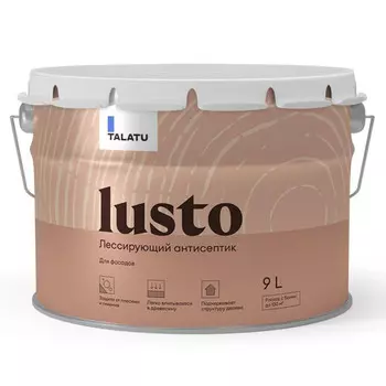 антисептик лессирующий TALATU Lusto для защиты деревянных фасадов 9 л,арт.S1214003010