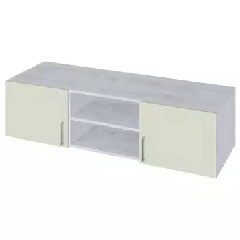 антресоль низкая Trisha Base 352x1400x400мм МДФ/ЛДСП панакота фактур/дуб харбор