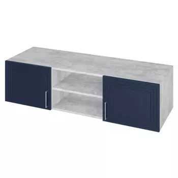 антресоль низкая Trisha Base 352x1400x400мм МДФ/ЛДСП глубокий синий/цемент светлый