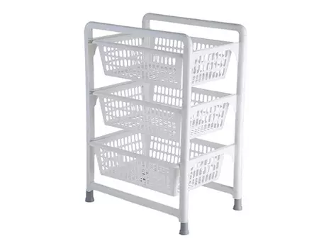 этажерка ПОЛИМЕРБЫТ 3 секции 10л с выдвигающимися лотками пластик