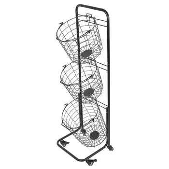 этажерка TODELIA Tangle 350х350х1370мм 3 корзины металл черная