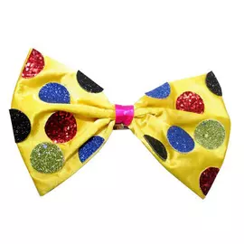 бабочка на резинке 14х8 в горошек желтый п/э