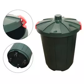 бак с крышкой 105л на колесах п/п темно-зеленый