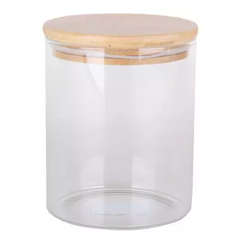 банка 0,75л 10х13см круглая стекло, бамбук