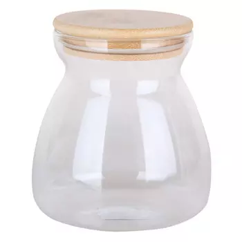 банка 0,7л 11х12см круглая стекло, бамбук