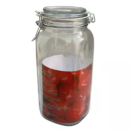 банка 2.4л квадратная стекло с фиксатором