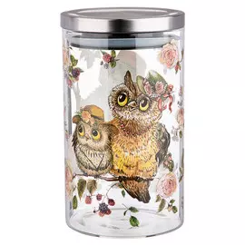 банка AGNESS Совушки 1,2л круглая стекло