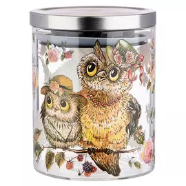 банка AGNESS Совушки 850мл круглая стекло