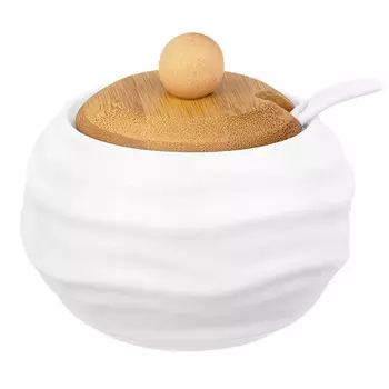 банка Айсберг 300мл с ложкой фарфор, бамбук