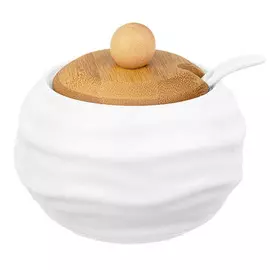 банка Айсберг 300мл с ложкой фарфор, бамбук