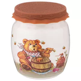 банка для меда LEFARD Мед 1л 13х14см с силиконовой крышкой фарфор