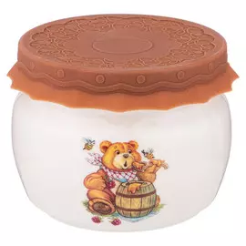 банка для меда LEFARD Мед 500мл 12х8см с силиконовой крышкой фарфор