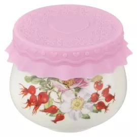 банка для меда LEFARD Шиповник 180мл 8х7см с силиконовой крышкой фарфор